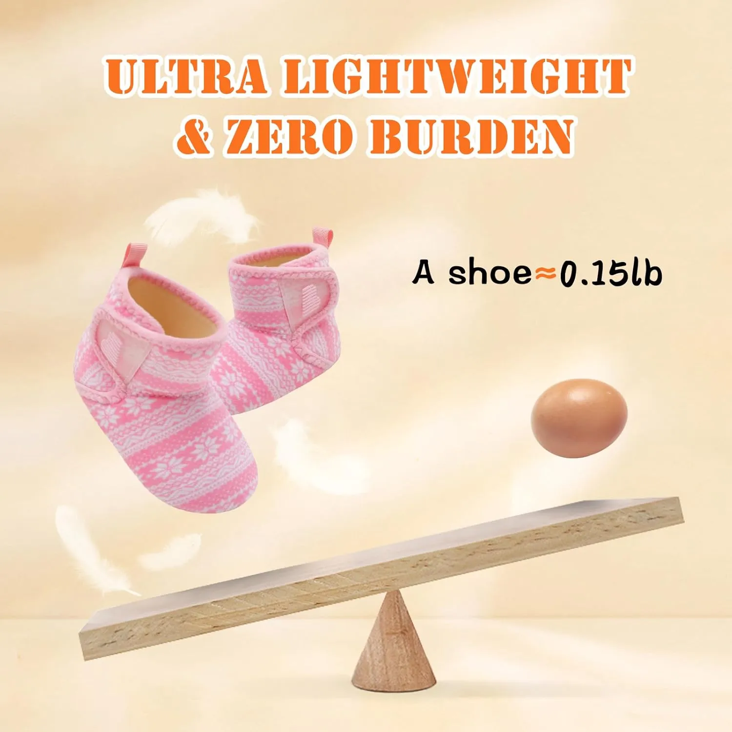 BARERUN Toddler Slippers Girls Boys House Shoes Baby Winter Booties Plush Cozy Kids House Slipper Warm Lightweight Infant Walking Shoes Socks