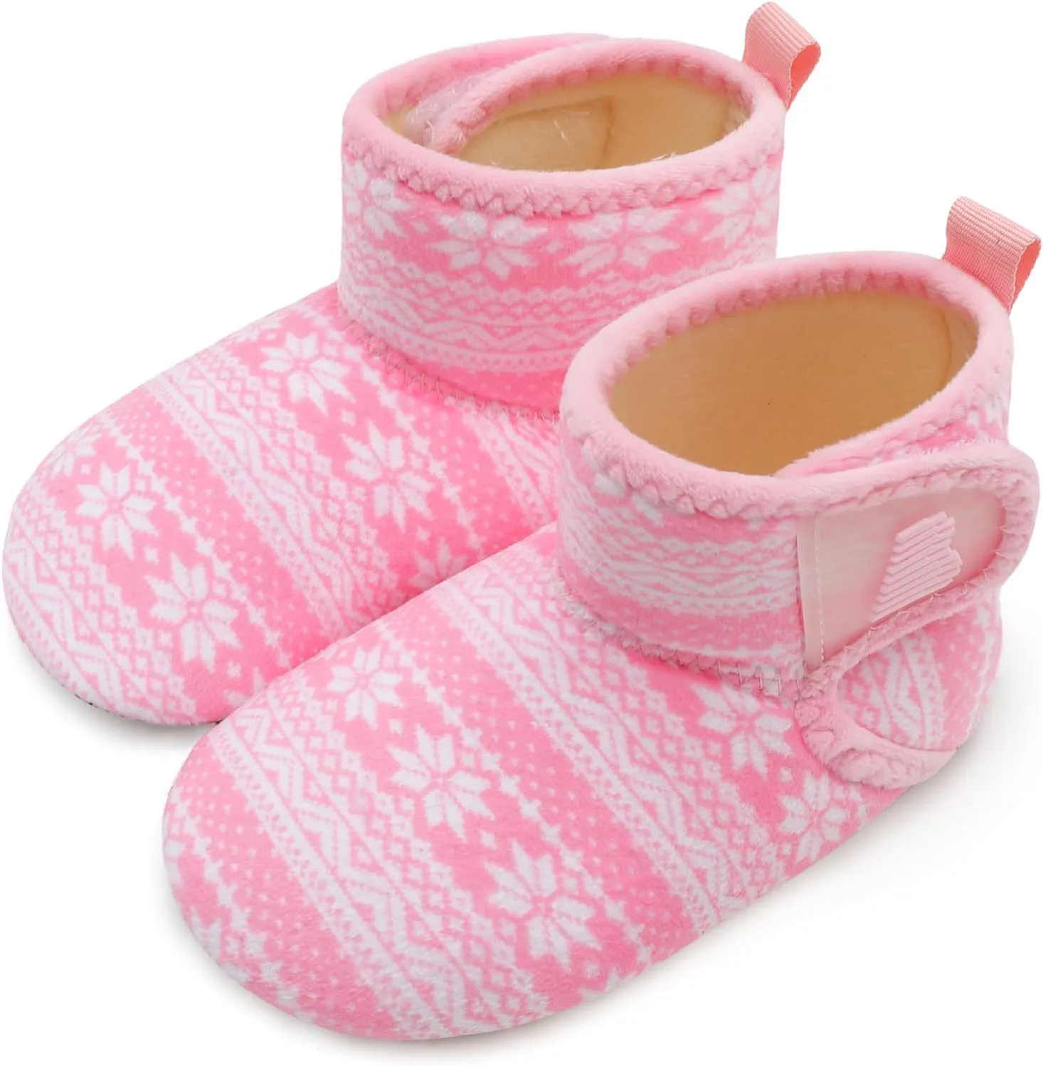 BARERUN Toddler Slippers Girls Boys House Shoes Baby Winter Booties Plush Cozy Kids House Slipper Warm Lightweight Infant Walking Shoes Socks