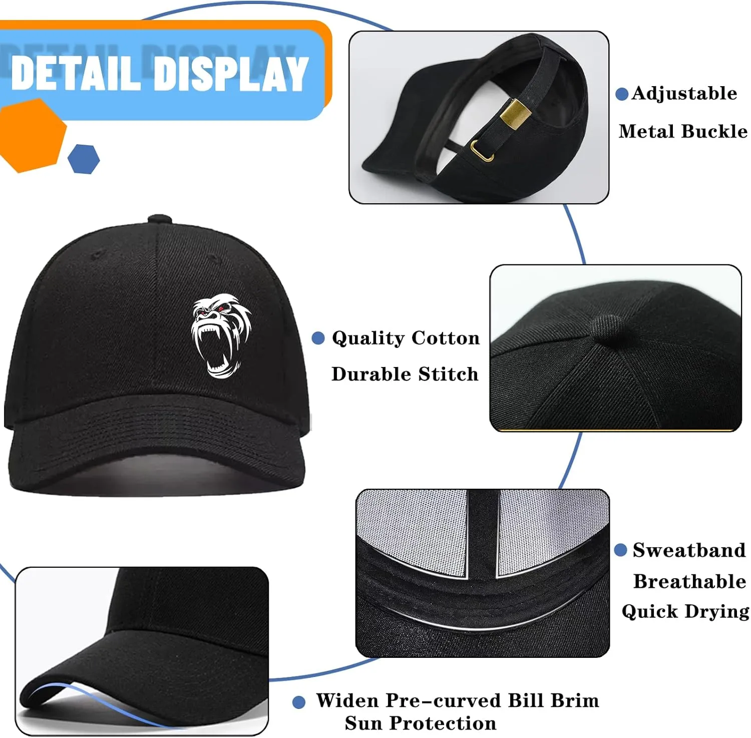 Baseball Cap for Men Baseball Hats Christian Jesus Cross Hat for Mens