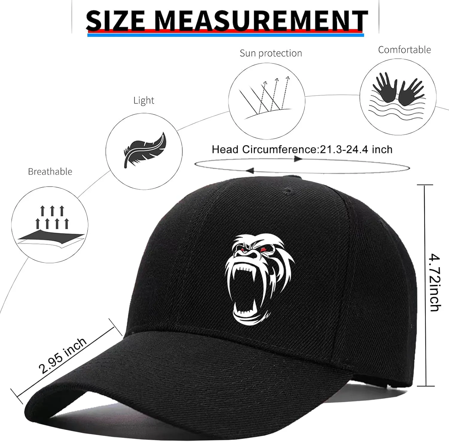 Baseball Cap for Men Baseball Hats Christian Jesus Cross Hat for Mens