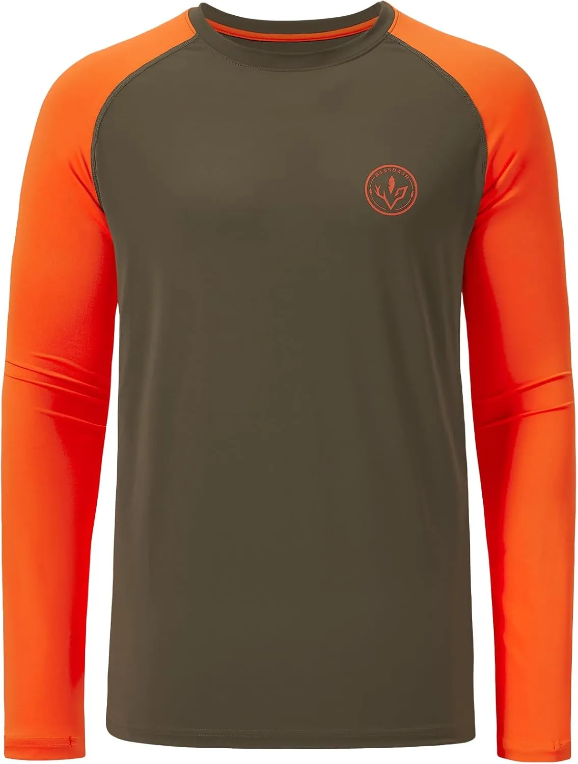 BASSDASH Men’s Lightweight Camo Hunting Shirt UPF 50  Sun Protection Long Sleeve Hiking Fishing Performance Tee Mesh Panels