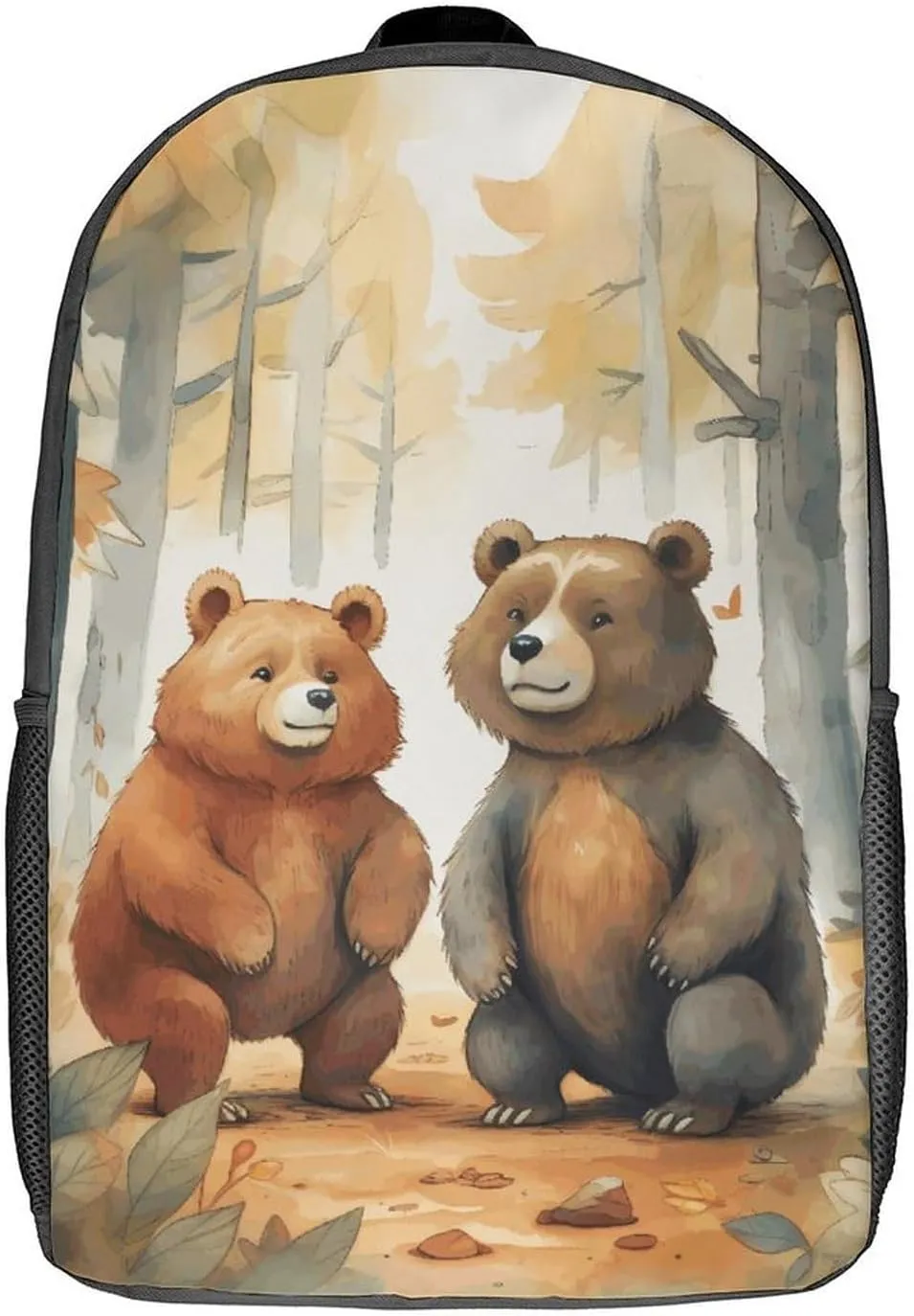 Bear in Woods Lightweight Backpack Casual Carry On Laptop Backpack,Hiking Bag for Camping Sports Work