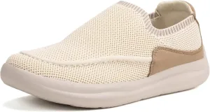 BEJINASH Women's Walking Shoes Wide Toe Box Knitted Slip-on Shoes for Women Comfortable and Soft Casual Work Loafer Shoes