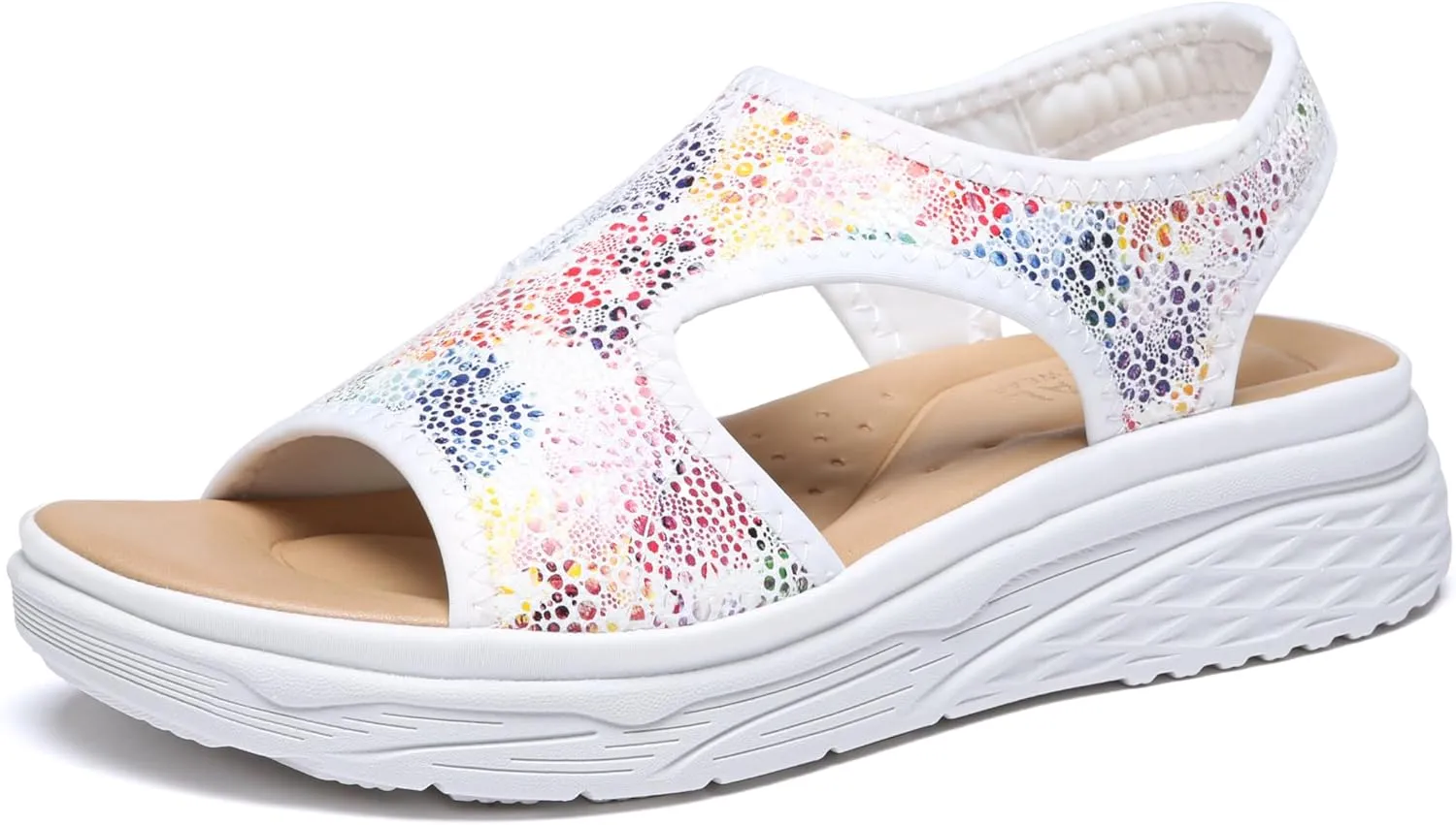 Bernal Women Walking Sandals Soft Comfortable Lightweight Sandals Non-slip Casual Open Toe Sport Sandals for Athletic Summer Beach Platform Sandal