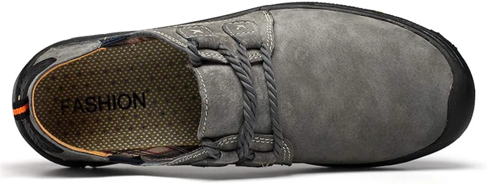 BIFINI Men's Suede Oxford Shoes Casual Lace Up Flats Driving Loafers