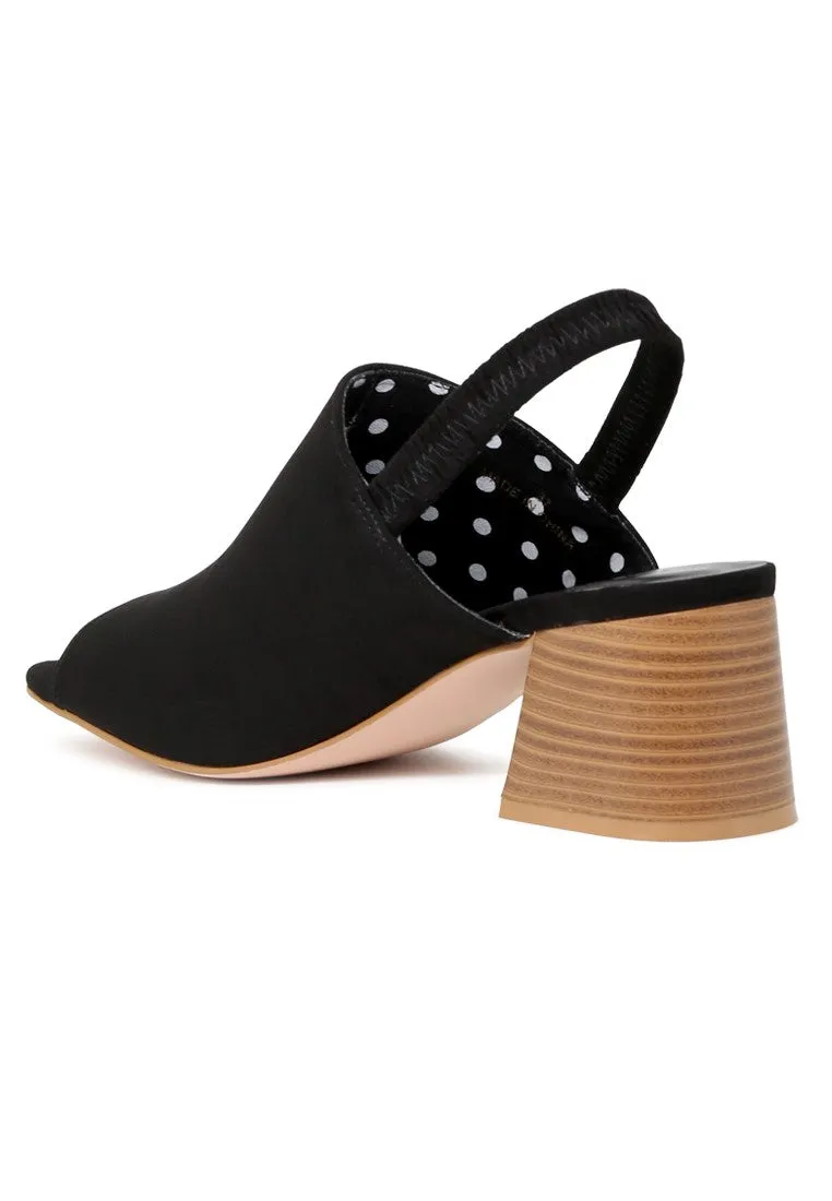 Black Sabella Slingback Slip-On Sandals