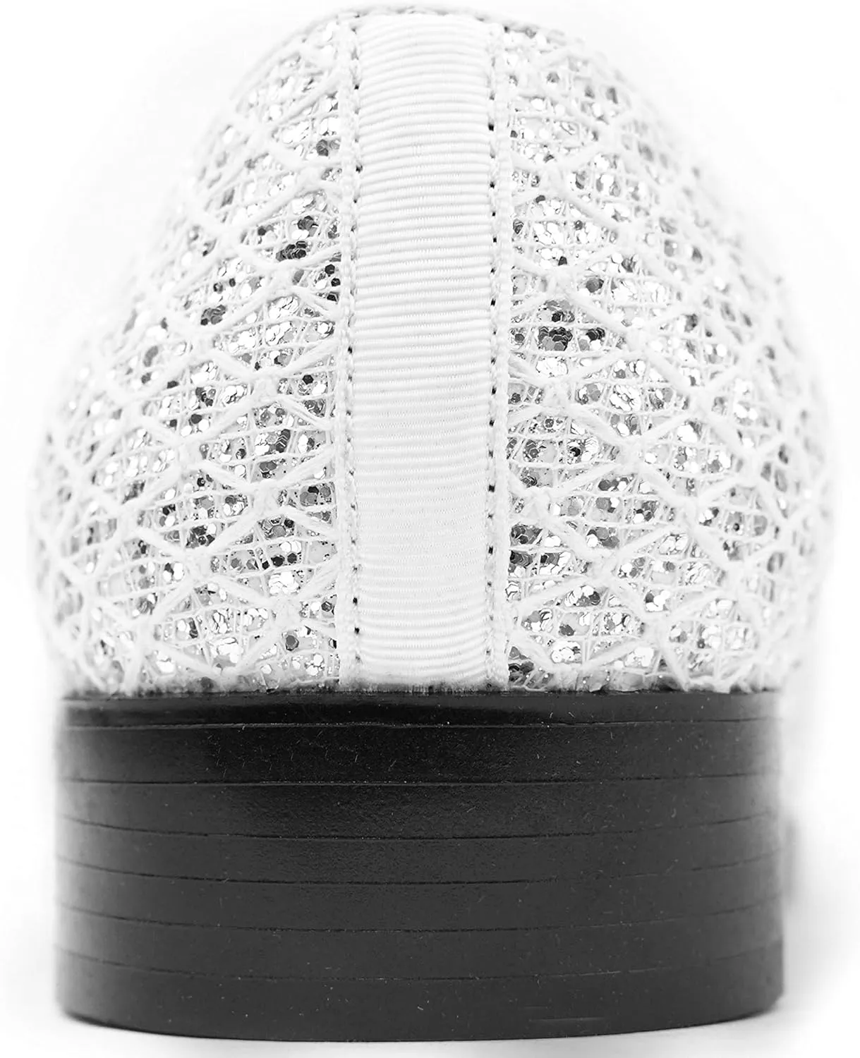 Bolano Sarlo Men's Dress Shoes, Black Glitter Loafer for Prom, Metallic Tuxedo Slip-on