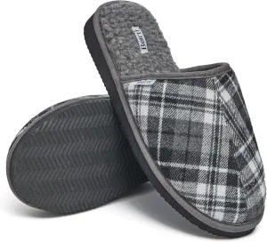 BORN Quilted Corduroy or Plaid Mens Slippers, Fleece or Sherpa-Lined House Slippers for Men, Gifts for Him