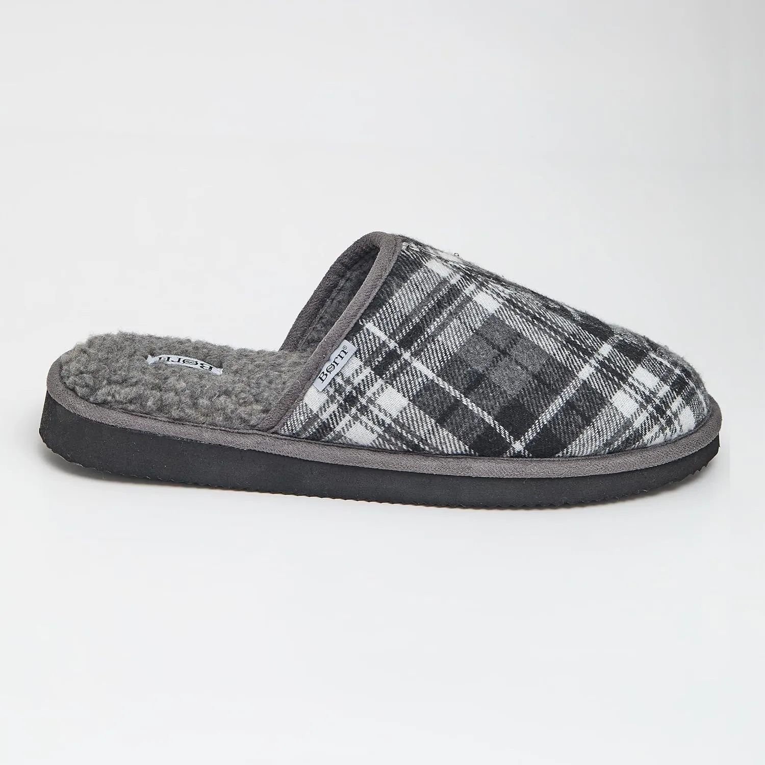 BORN Quilted Corduroy or Plaid Mens Slippers, Fleece or Sherpa-Lined House Slippers for Men, Gifts for Him