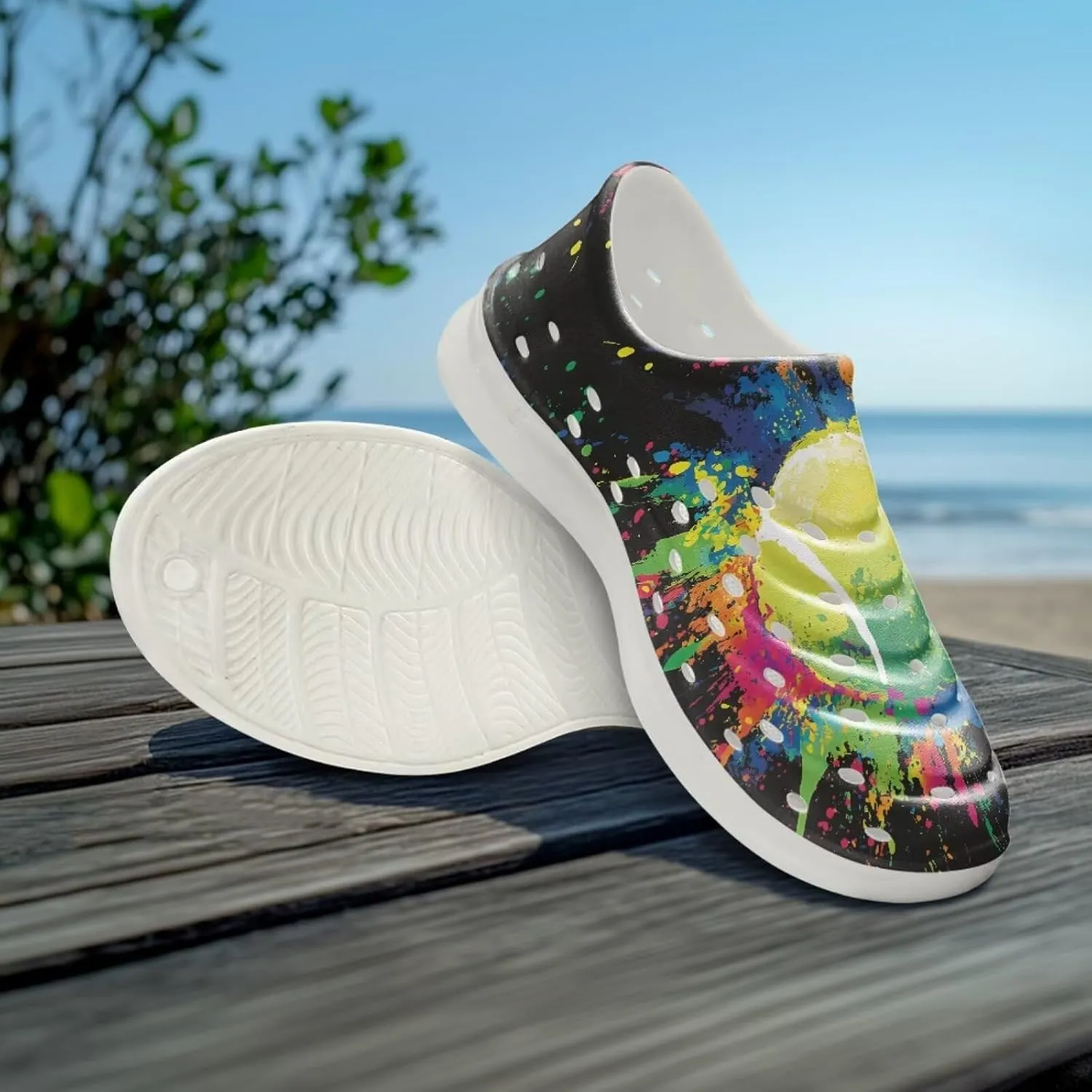 Boy Girls Water Shoes Cartoon Print Slip on Clogs Water Play Sneakers Sandal for Beach
