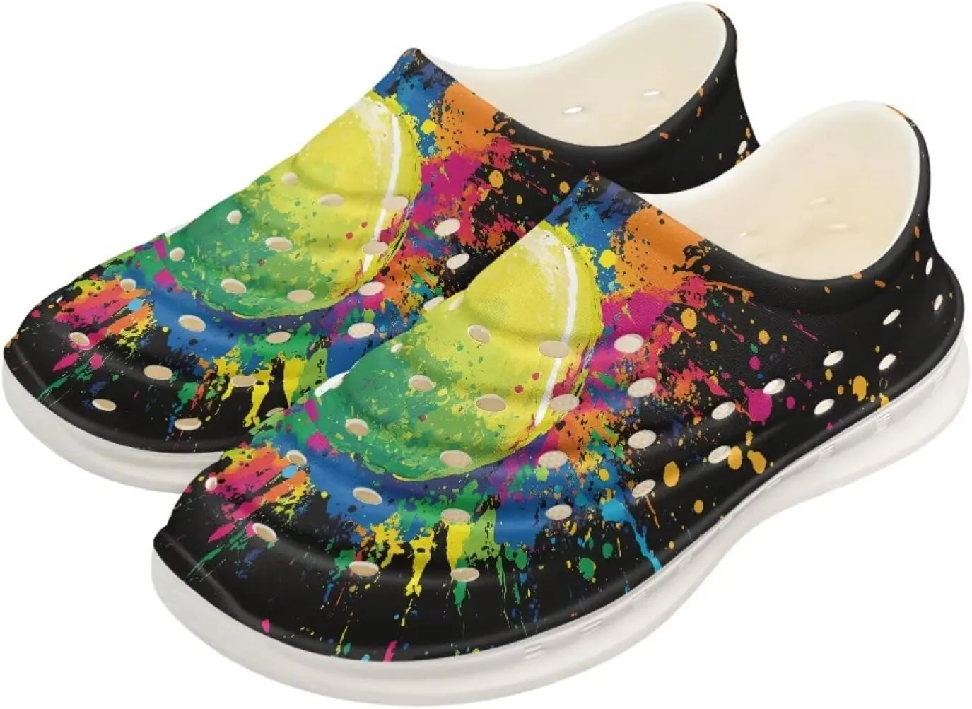 Boy Girls Water Shoes Cartoon Print Slip on Clogs Water Play Sneakers Sandal for Beach