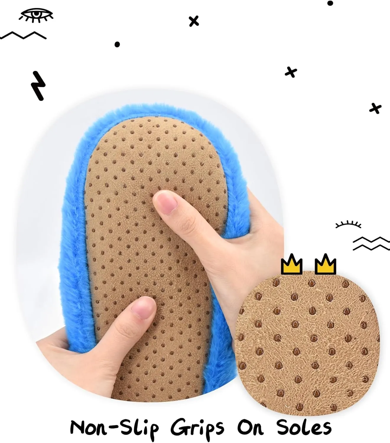 Boys House Slippers With Non Skid Bottoms, Cute Animal Slipper Socks With Grippers For Big Kids, Cozy Soft Sole Warm Fuzzy House Shoes