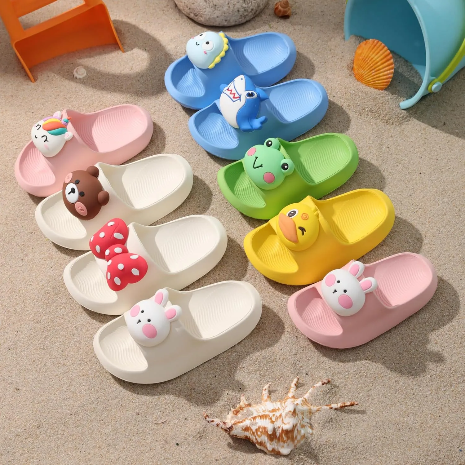 Bunny Toddler Slides Slipper Unisex Child Boys & Girls Slide Sandals for Kids Flip Flops Comfy Shower Slippers Beach Garden Shoes