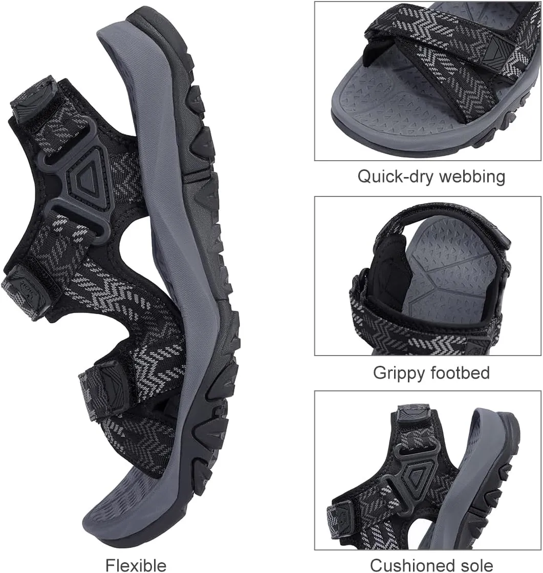 CAMEL CROWN Mens Hiking Sandals Waterproof Athletic Sandal Lightweight for Men Beach Walking with Adjustable Back Straps