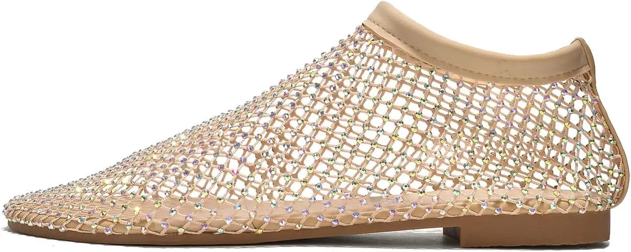Cape Robbin Fantasia Rhinestone Mesh Flat Sandals (Fantasia)