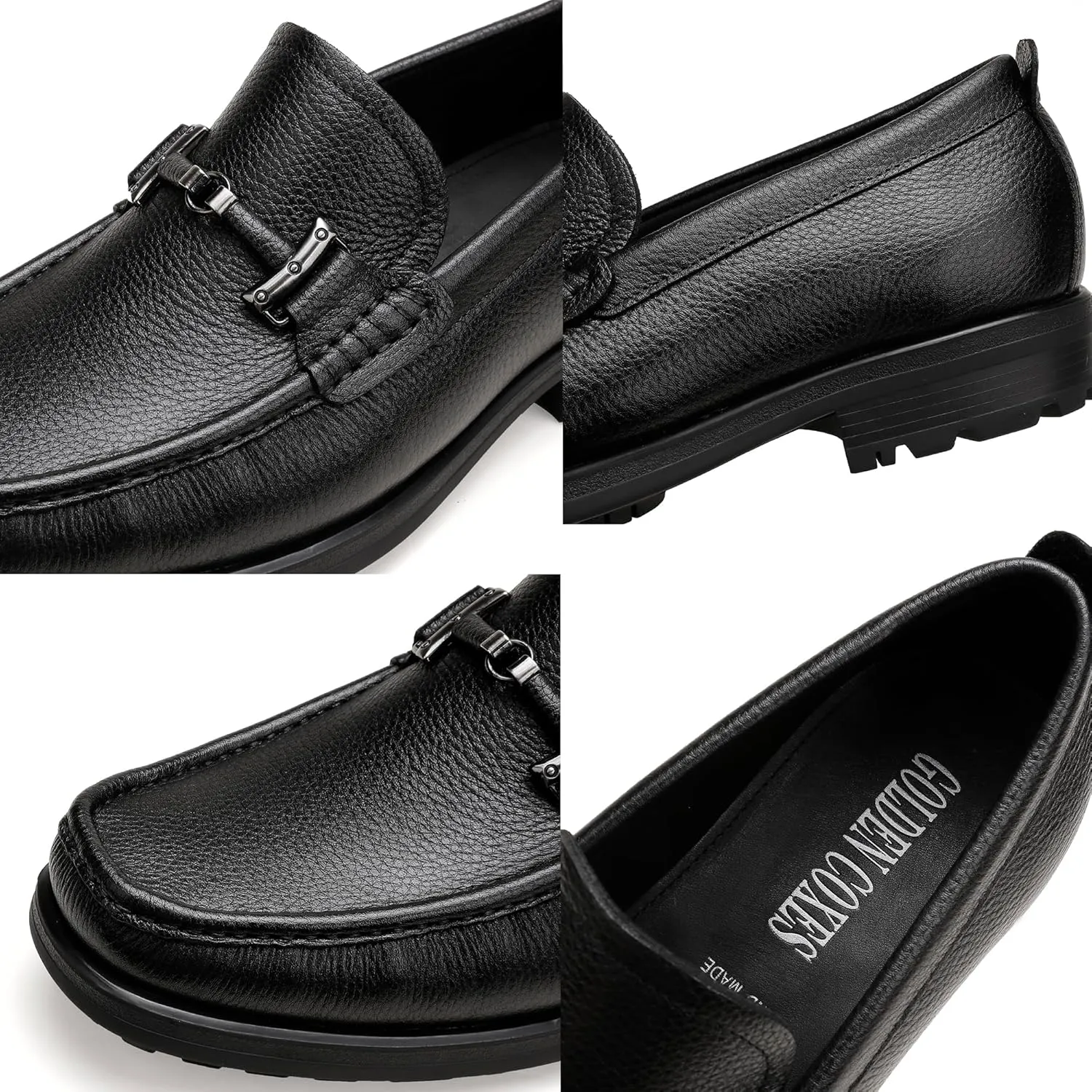 Casual Dress Shoes for Men, Premium Formal Buckle Dress Loafers Business Slip-on Penny Loafer for Mens