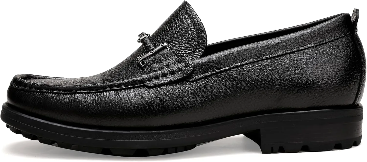Casual Dress Shoes for Men, Premium Formal Buckle Dress Loafers Business Slip-on Penny Loafer for Mens