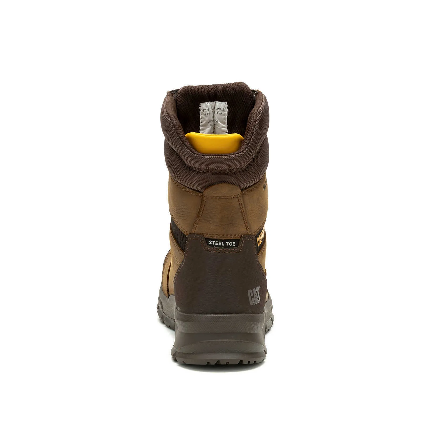 Caterpillar Men's Accomplice X 8" Waterproof Steel Toe Work Boot Black | Real Brown