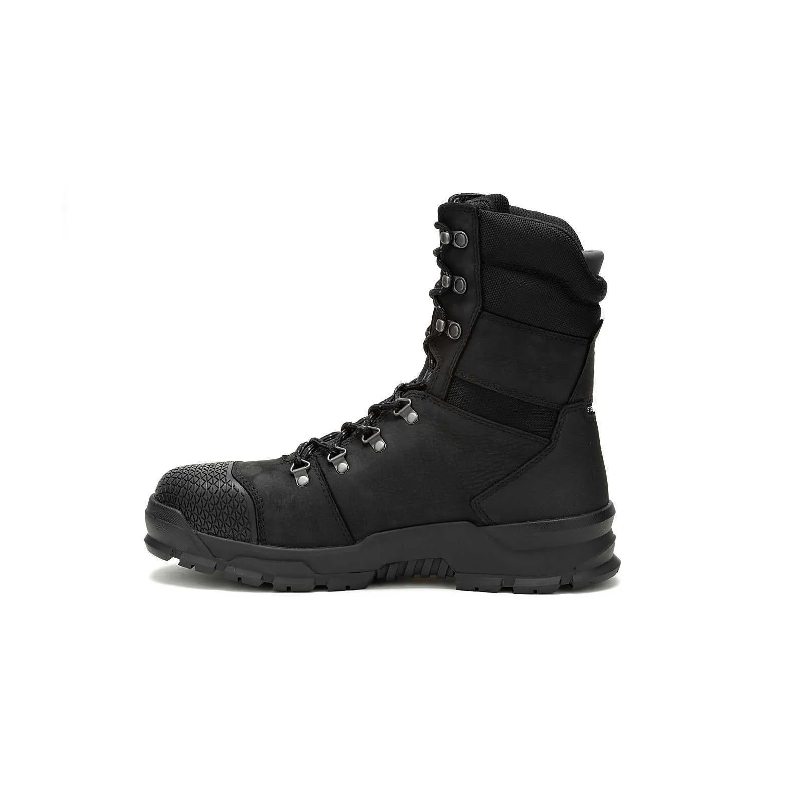 Caterpillar Men's Accomplice X 8" Waterproof Steel Toe Work Boot Black | Real Brown