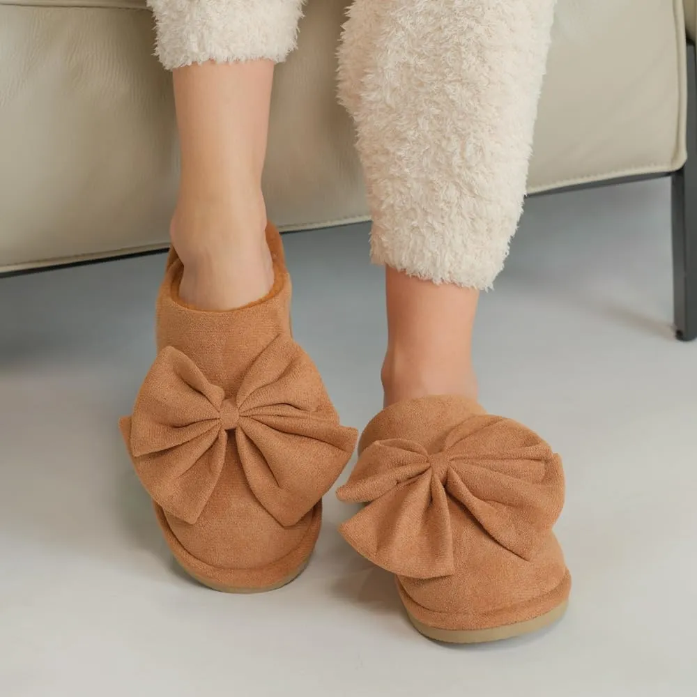 C.C Suede Faux Fur Lined House Indoor-Outdoor Slippers Slip-On for Women