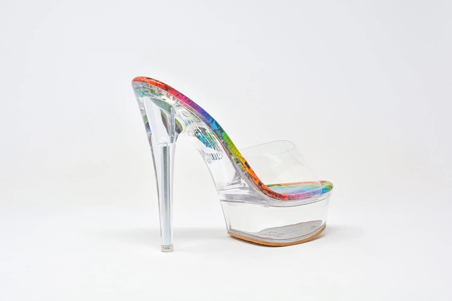 Chase & Chloe Women's Clear Stiletto High Heel Platform Sandals