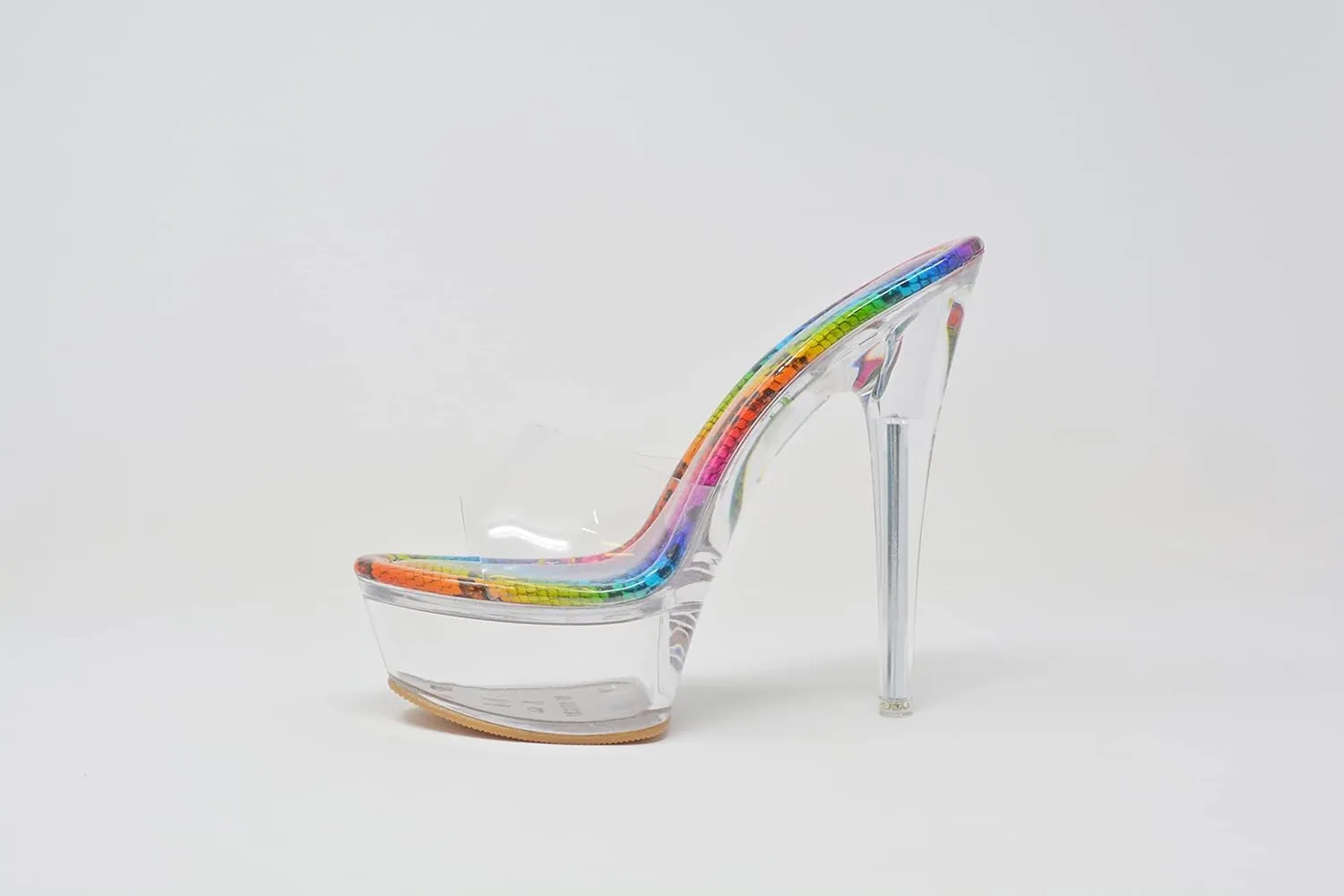 Chase & Chloe Women's Clear Stiletto High Heel Platform Sandals