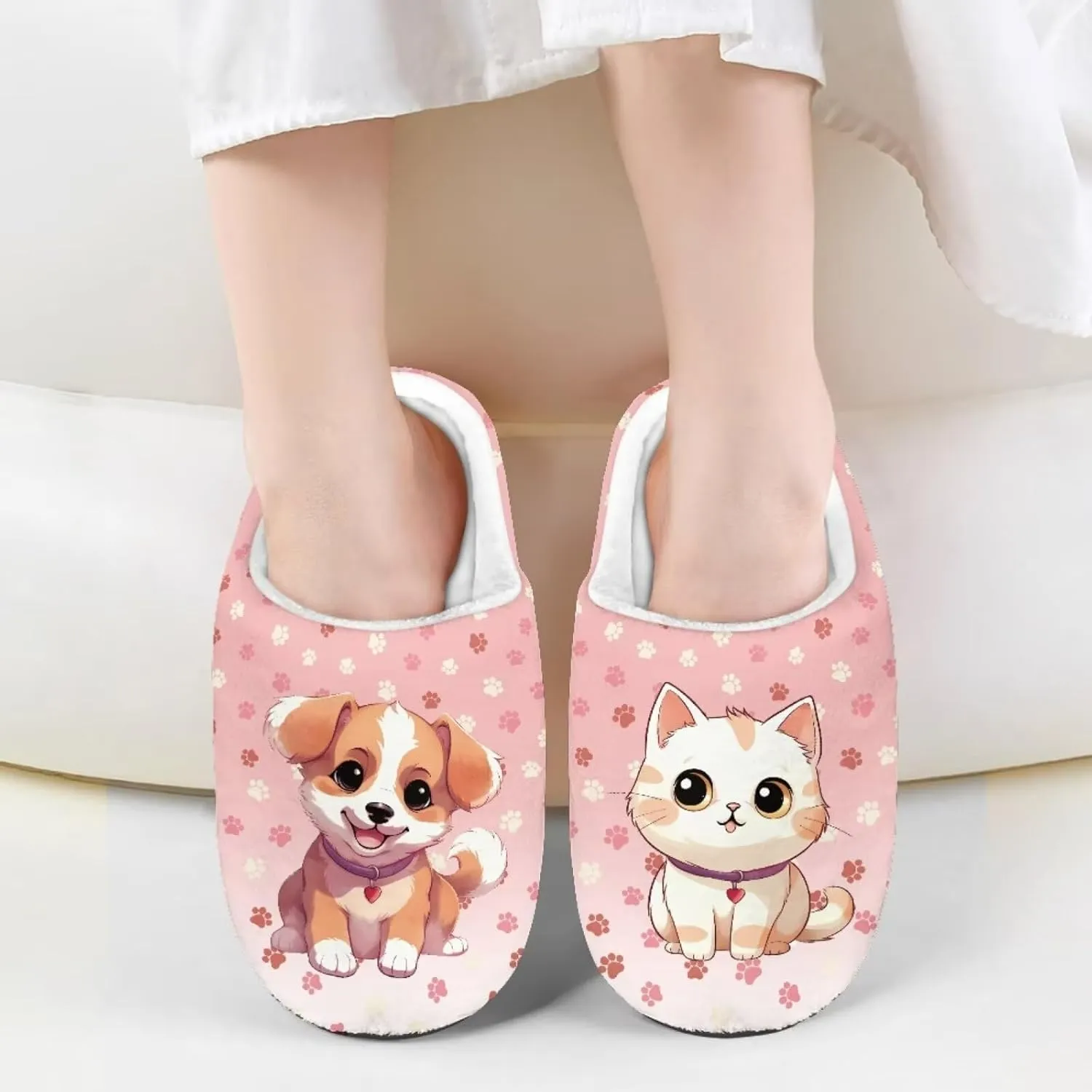 Child Plush Slip on House Slipper Plush Cozy Warm Slippers for Boys Girls