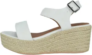 City Classified Womens Wedge Espadrilles Jute Rope Trim Ankle Strap Open Toe Sandals