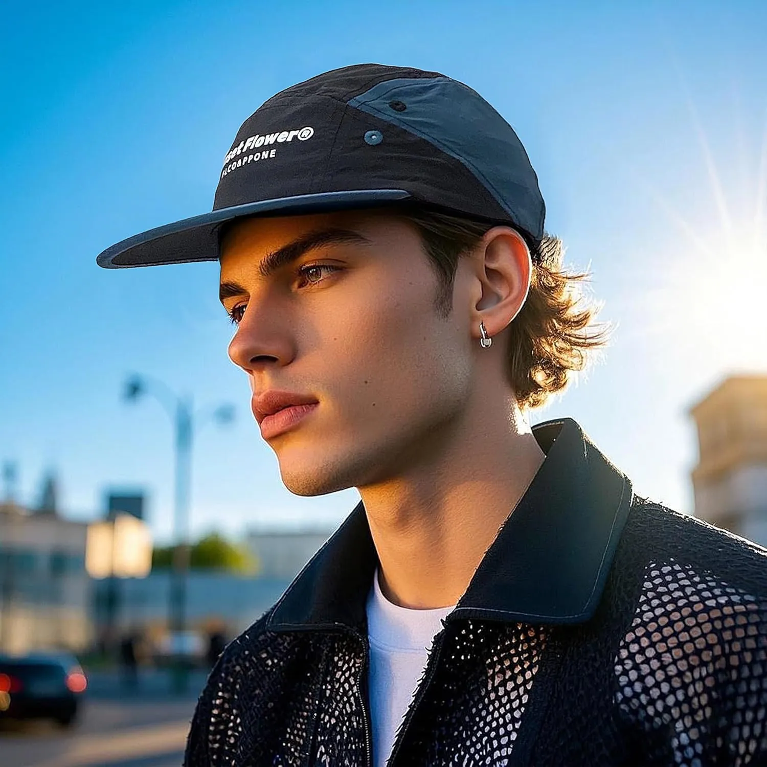 CLAPE 5 Panel Hats for Men Women Lightweight Quick-Drying Vintage Camper Hat Flat Bill Baseball Cap Running Hat
