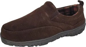 Clarks Mens Slipper with Suede Leather Upper SAB30194A - Closed Back with Double Gore and Removable Insole - Indoor Outdoor House Slippers For Men