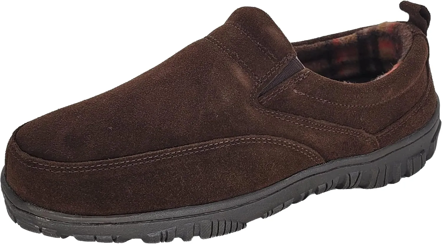 Clarks Mens Slipper with Suede Leather Upper SAB30194A - Closed Back with Double Gore and Removable Insole - Indoor Outdoor House Slippers For Men