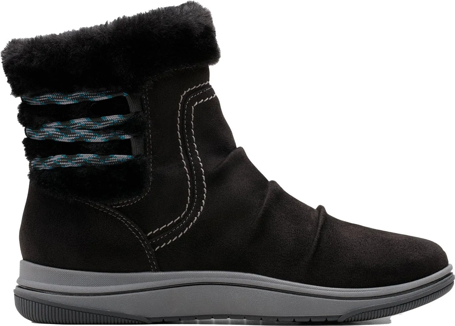 Clarks Women's Breeze Cozy Ankle Boot, Black, 5