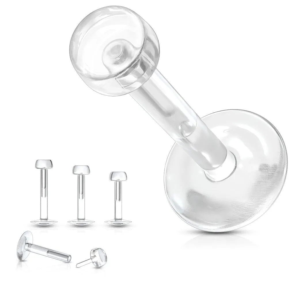 Clear Flexible Flat Back Stud Piercing Retainer 3 Pack