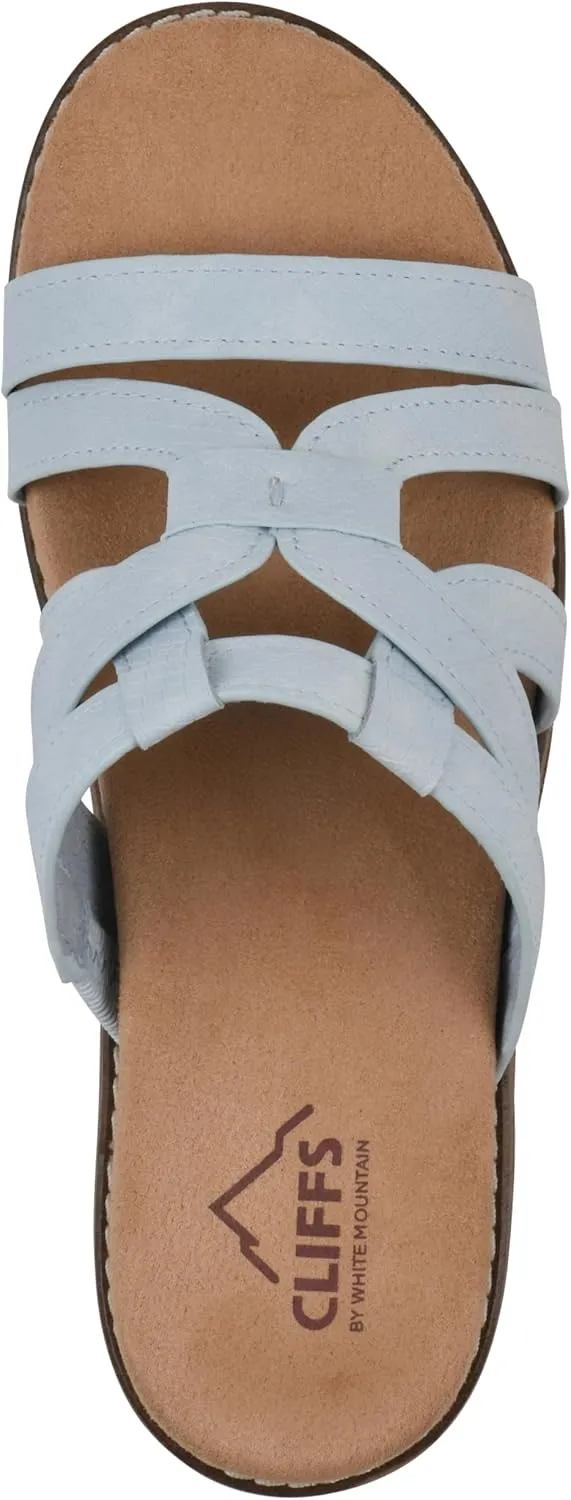 CLIFFS BY WHITE MOUNTAIN Women's Tinisha Strappy Cork Wedge Sandal