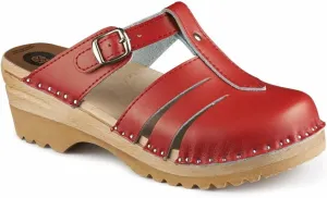 Clogs, Mary Jane Bastad Slip On Closed Toe Sandals Leather Womens Non Slip Swedish Wooden Clogs