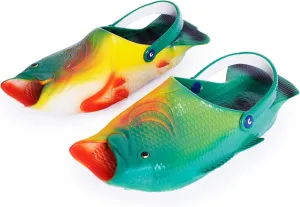 Coddies Fish Clogs | Sporty Bass Fish Flip Flops with Back Strap | Funny Fishing Gift, Fish Sandals, Bass Slides, Pool, Beach & Shower Shoes | Men & Women
