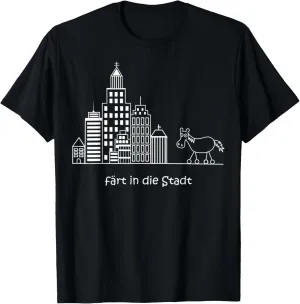 Colours into the city, horse with wheels for city people T-Shirt