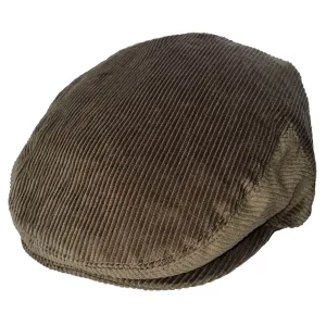 Corduroy Flat Cap In Olive Green - Major