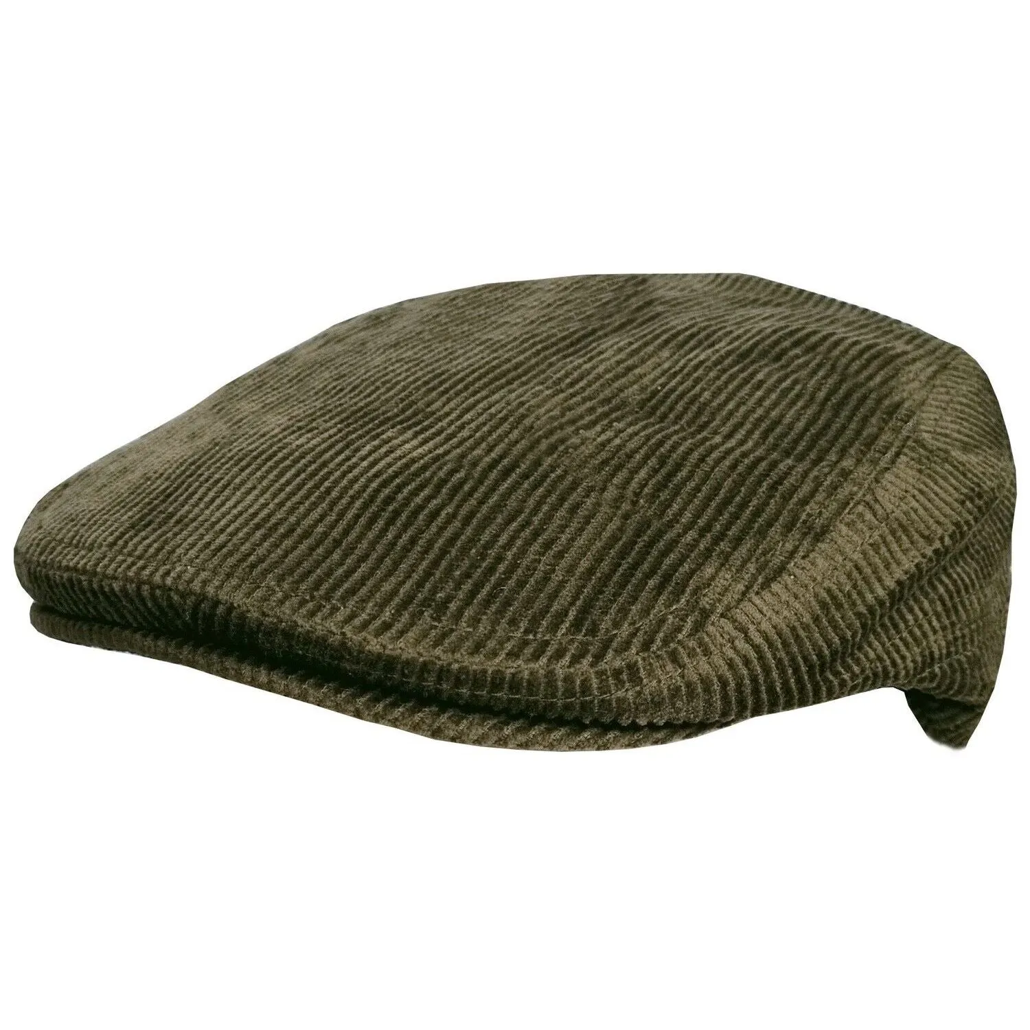 Corduroy Flat Cap In Olive Green - Major