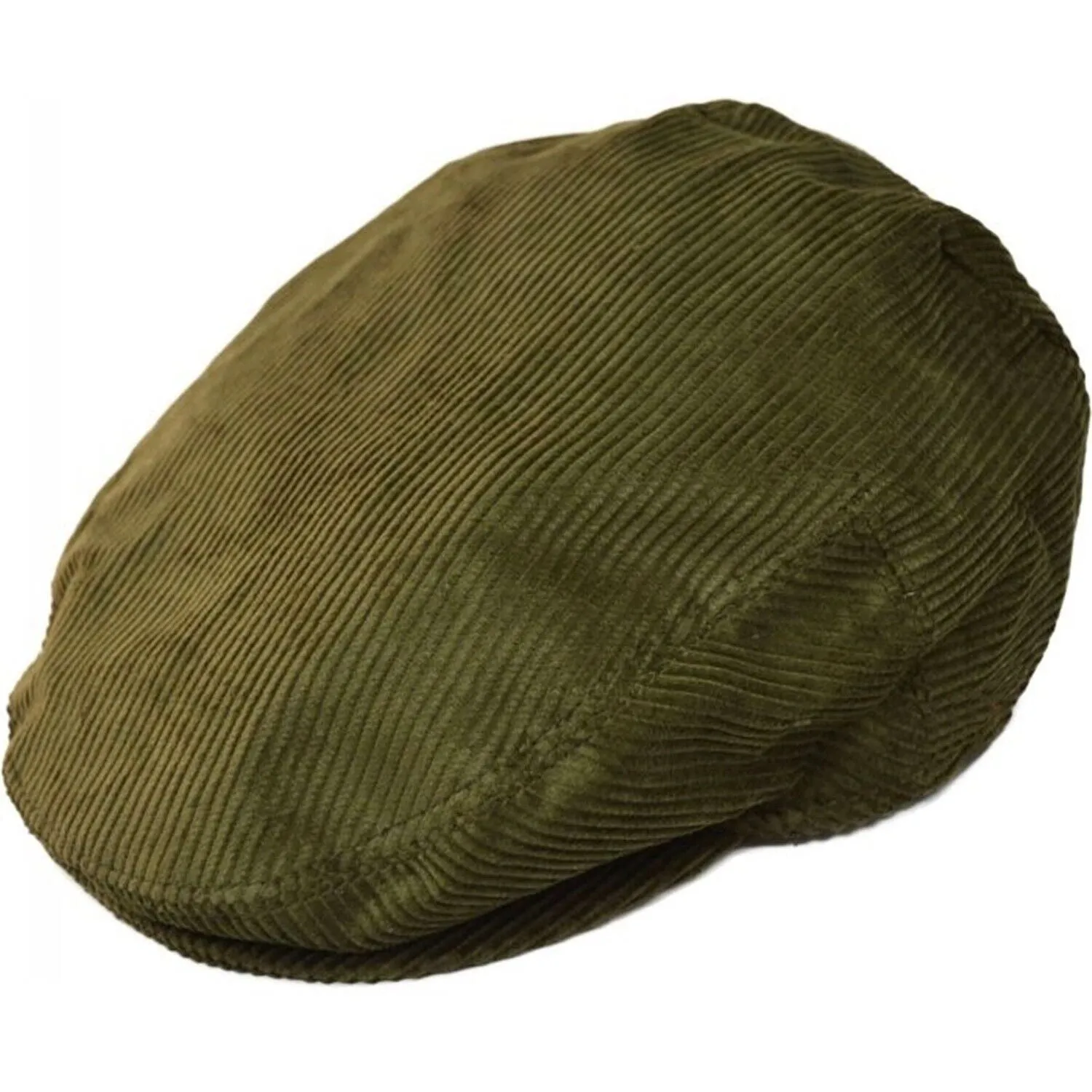 Corduroy Flat Cap In Olive Green - Major