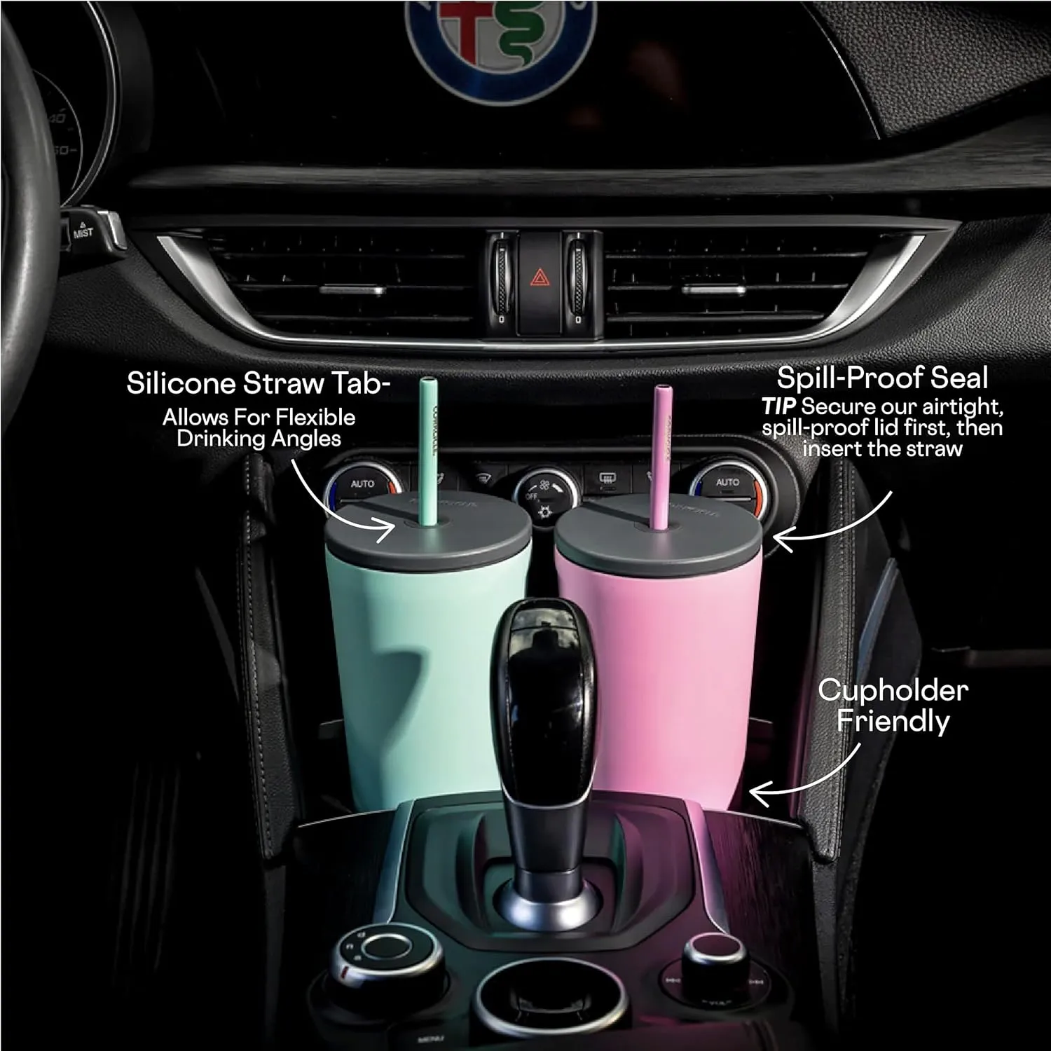 Corkcicle Cold Cup Insulated Tumbler with Lid and Straw, Berry Punch, 24 oz – Reusable Water Bottle Keeps Beverages Cold for 12hrs, Hot 5hrs – Cupholder Friendly Tumbler, Lid for Flexible Sipping