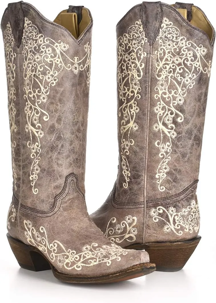 Corral Boots Women's Floral Embroidery Cowboy Boot