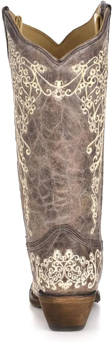 Corral Boots Women's Floral Embroidery Cowboy Boot