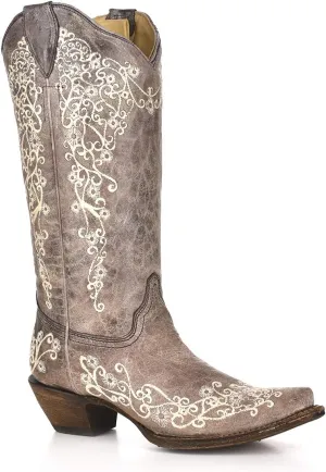 Corral Boots Women's Floral Embroidery Cowboy Boot