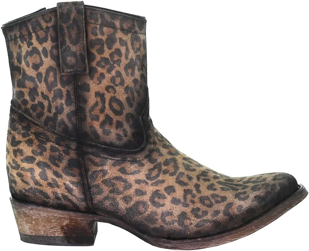CORRAL Women's Leopard Print Fashion Booties with Round Toe