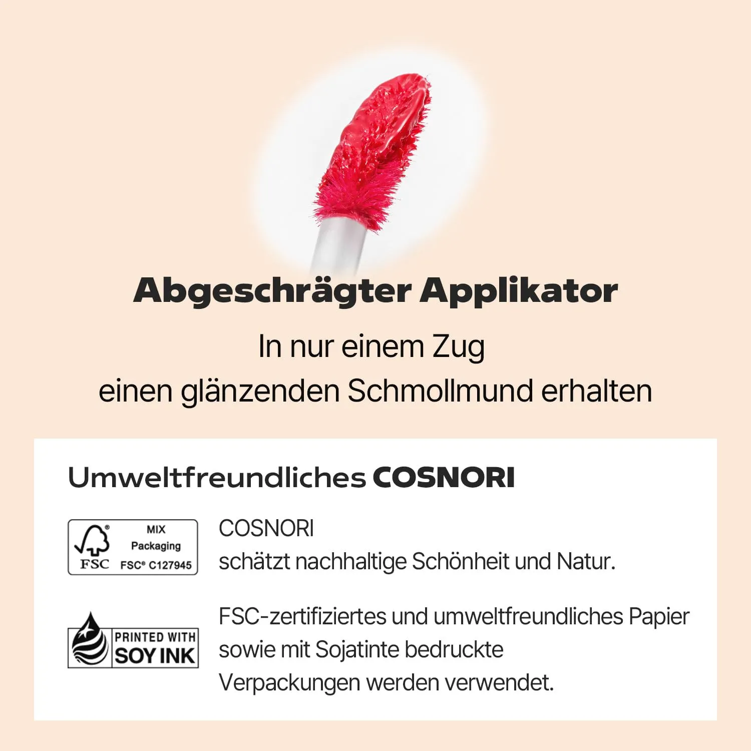 COSNORI Flow Wave Lip Tint - Vegan Glassy Lip Gloss, Lightweight & Long-lasting, Plant-derived Oil Moisturizer, K-Beauty (03 GLARE)