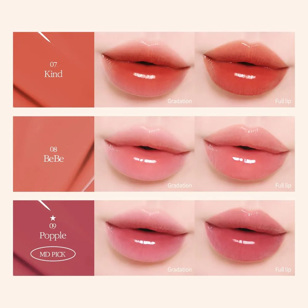 COSNORI Flow Wave Lip Tint - Vegan Glassy Lip Gloss, Lightweight & Long-lasting, Plant-derived Oil Moisturizer, K-Beauty (03 GLARE)