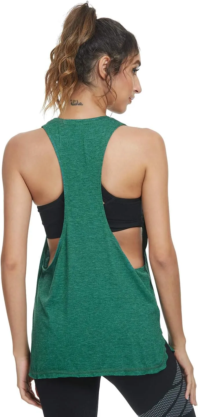 Cosy Pyro Workout Tank Tops for Women Lightweight Running Tanks Basic Gym Tops Sleeveless Athletic Yoga Shirts-4 Pack