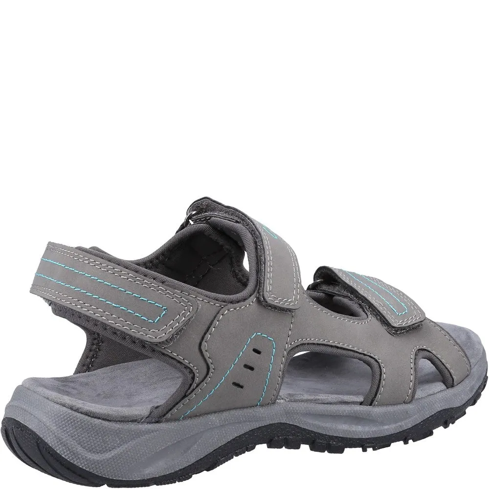 Cotswold Freshford Women's 3 Strap Adjustable Sandal Grey Turquoise