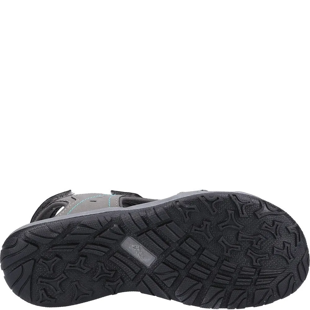 Cotswold Freshford Women's 3 Strap Adjustable Sandal Grey Turquoise